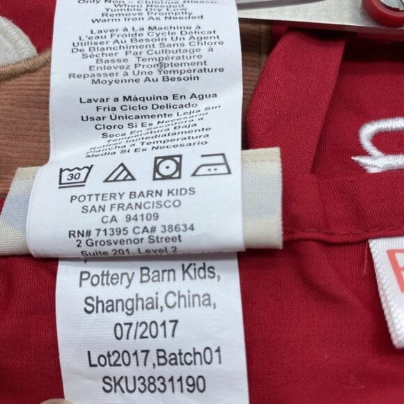 Pottery Barn Kids Apron Brannon Rudolph Reindeer Christmas Children’s Red - Picture 7 of 9